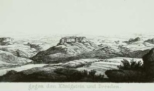 Vom Lilienstein gegen Königstein und Dresden