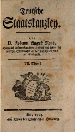 Teutsche Staatskanzlei, 7. 1784