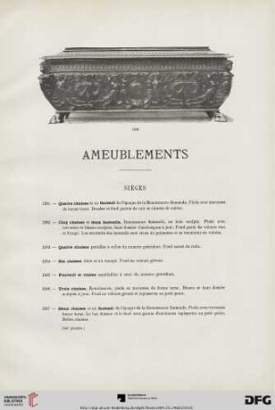 Ameublements (nr. 1281-1402)