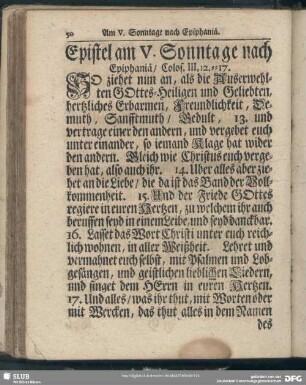 [Am V. Sonntage nach Epiphaniae]