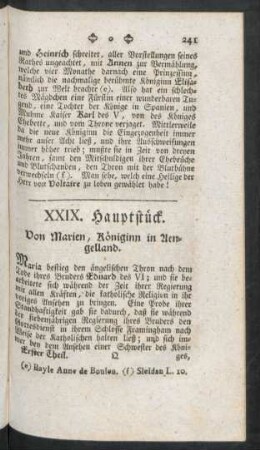 XXIX. Von Marien, Königinn in Aengelland