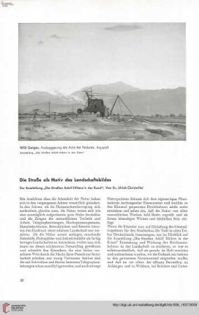 52: Die Straße als Motiv des Landschaftsbildes : zur Ausstellung "Die Straßen Adolf Hitlers in der Kunst"