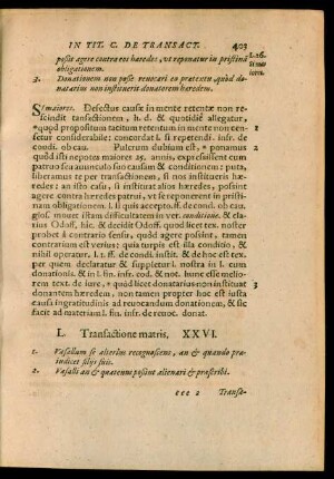 L. Transactione matris. XXVI.