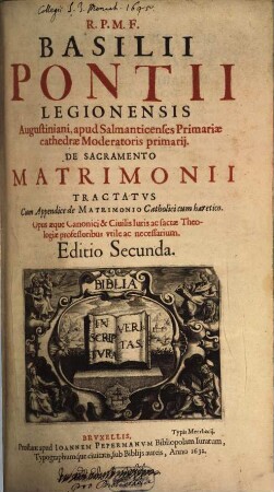 De Sacramento matrimonii Tractatus