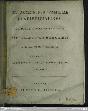 De Actionibus Familiae Praeiudicialibus
