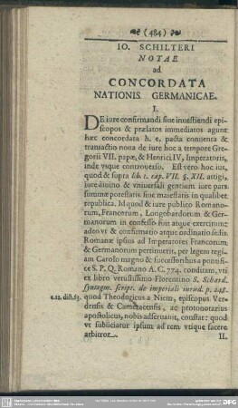Jo. Schilteri Notae ad Concordata Nationis Germanicae