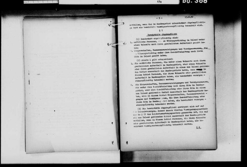 Entwurf (13. August 1950) eines Bundesgesetzes über einen allgemeinen Lastenausgleich und Stellungnahme zu den Anregungen des "Unkeler Kreises" (25. August 1950)