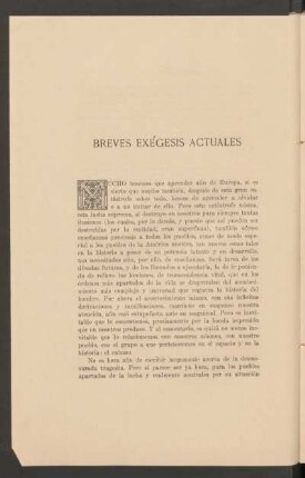 Breves exégesis actuales