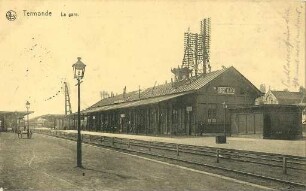 Erster Weltkrieg - Postkarten "Aus großer Zeit 1914/15". "Termonde - La gare"
