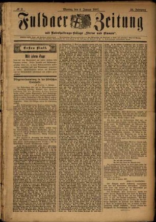 Erste Ausgabe vom Montag, den 04. Januar 1897.