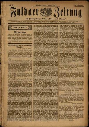 Erste Ausgabe vom Montag, den 04. Januar 1897.