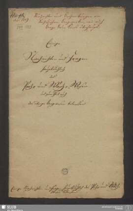 Einige Nachrichten und Fragen hauptsächlich das Poch- und Wäsch-Wesen und zum Theil auch das übrige Bergwesen betreffend - XVII 109 2.