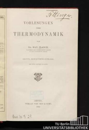 Vorlesungen über Thermodynamik