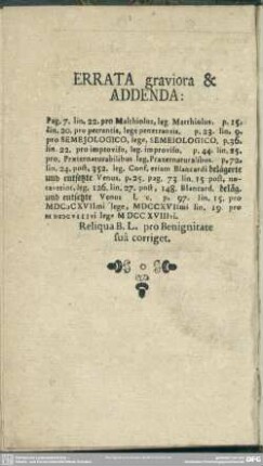 Errata graviora & Addenda