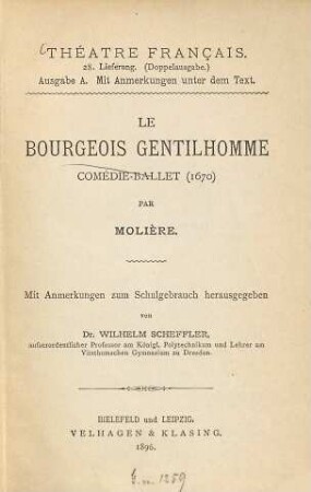 Le bourgeois gentilhomme : Comédie-ballet (1670)