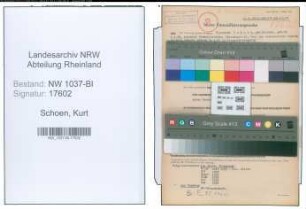 Entnazifizierung Kurt Schoen , geb. 20.01.1891 (Rektor)