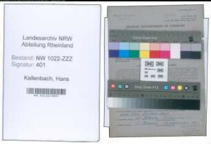Entnazifizierung Hans Kallenbach , geb. 05.12.1903 (Maler)