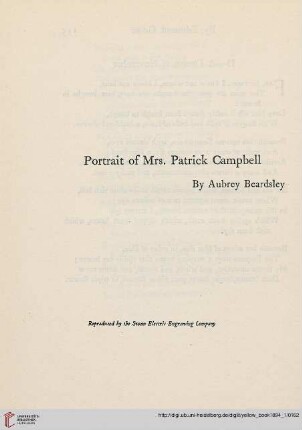 Plate: Portrait of Mrs. Patrick Campbell by Aubrey Beardsley
