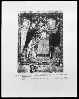 Psalter — Darbringung im Tempel, Folio 1recto