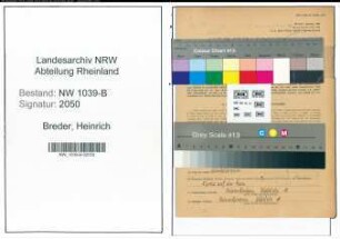 Entnazifizierung Heinrich Breder , geb. 19.07.1895 (Vertreter)