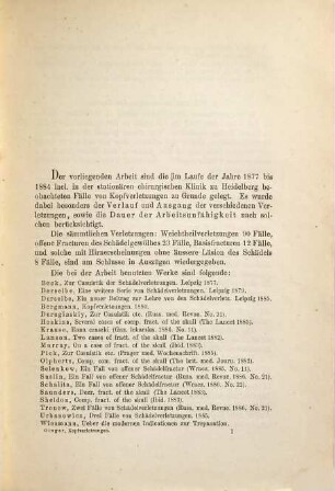 Zur Casuistik der Kopfverletzungen