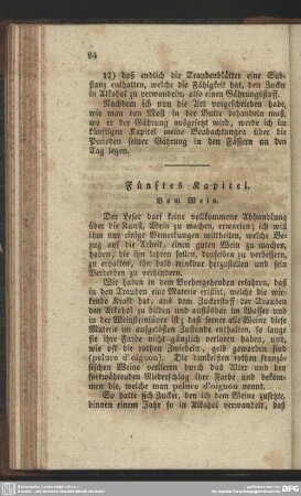 Fünftes Kapitel. Vom Wein