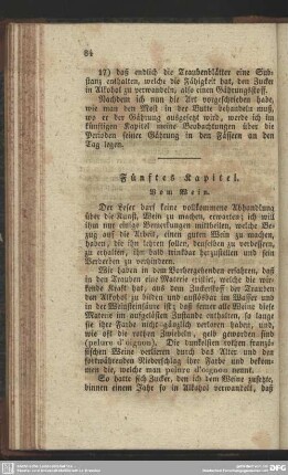 Fünftes Kapitel. Vom Wein