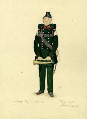 Uniformbild, Hornist der Jäger der dänischen Armee (1848-1851)