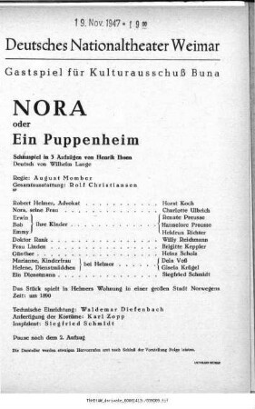Nora oder Ein Puppenheim