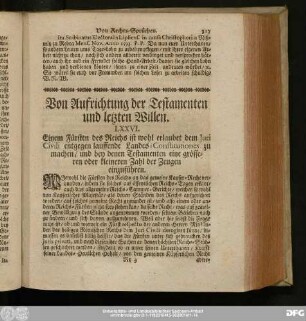 Von Aufrichtung der Testamenten und letzten Willen.