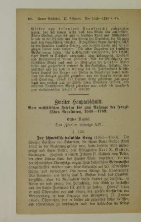 Zweiter Hauptabschnitt. Vom westfälischen Frieden bis zum Anfange der französischen Revolution, 1648-1789