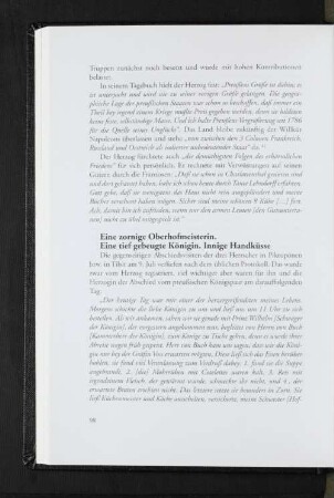 Eine zornige Oberhofmeisterin. Eine tief gebeugte Königin. Innige Handküsse