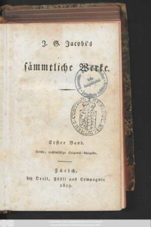 Bd. 1: J. G. Jacobi's sämmtliche Werke