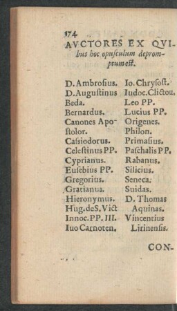 Auctores Ex Quibus hoc opusculum depromptum est.