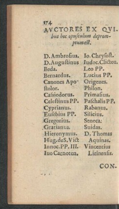 Auctores Ex Quibus hoc opusculum depromptum est.