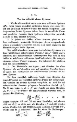 § 43. Von der Affinität ebener Systeme.