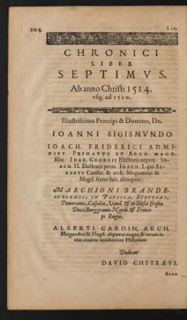 Chronici Liber Septimus, Ab anno Christi 1514. usque ad 1520.