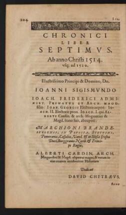 Chronici Liber Septimus, Ab anno Christi 1514. usque ad 1520.