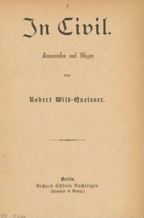 In Civil : Humoresken und Skizzen