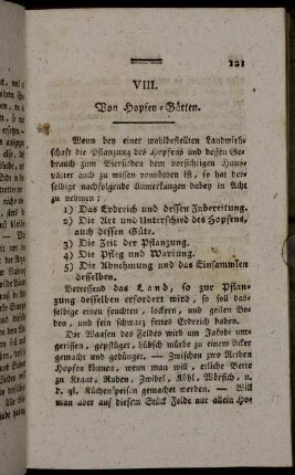VIII. Von Hopfen-Gärten.