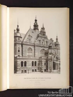 Architektonische Studienblätter. Serie III, No. 82. Buchhändlerbörse. Hauptmittelbau. Leipzig.