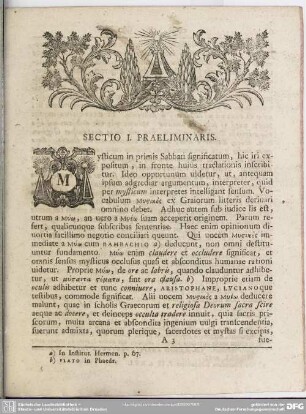 Sectio I. Praeliminaris