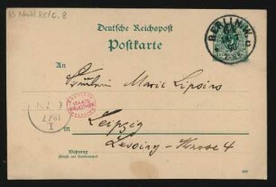 Postkarte an La Mara : 18.07.1890