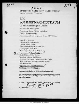 Ein Sommernachtstraum (A Midsummernight's Dream)
