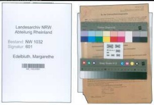 Entnazifizierung Margarethe Edelbluth , geb. 16.12.1900 ()