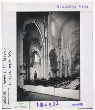 Avallon: Saint-Lazare, Inneres nach Südwesten
