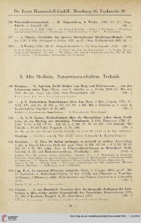 3. Alte Medizin. Naturwissenschaften. Technik (Nr. 340 - 451)