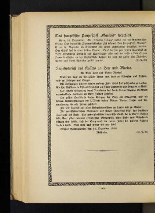 Das französische Panzerschiff "Gaulois" torpediert.