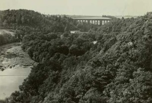 Waldheim. Blick zum Diedenhainer Viadukt (1846/1852) der Eisenbahnstrecke Chemnitz - Riesa