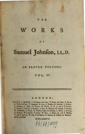 The Works Of Samuel Johnson, LL. D. : Together With His Life, And Notes On His Life Of The Poets, 4